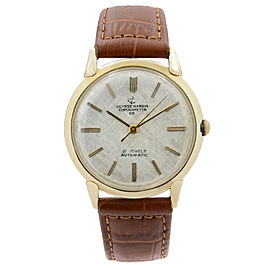 Vintage Ulysse Nardin 34 mm 14k Yellow Gold Saddle Leather Automatic Mens Watch