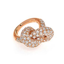 Luca Carati 18K Rose Gold Diamond Wide Knot Ladies Ring 5.05Cttw Size 5.25