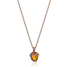 Luca Carati 18K Rose Gold Citrine & Diamond Pendant Necklace 0.10Cttw