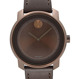 Movado Bold Stainless Steel Gunmetal Brown Dial Quartz Unisex Watch 3600377