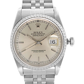 Rolex Datejust 36mm Holes Steel Silver Dial Automatic Mens Watch