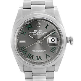 Rolex Datejust 36mm Steel Grey Wimbledon Dial Automatic Mens Watch