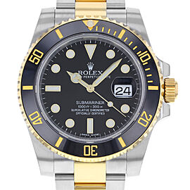 Rolex Submariner 40mm Steel 18K Yellow Gold Black Dial Mens Watch