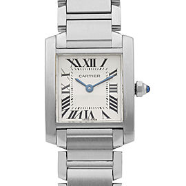 Cartier Tank Francaise Stainless Steel White Roman Dial Ladies Watch W51008Q3