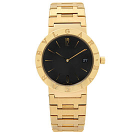 Bvlgari Diagono 33mm 18k Yellow Gold Black Dial Unisex Quartz Watch BB.39.GG