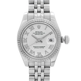 Rolex Datejust 26mm 18k Gold Steel White Roman Dial Automatic Women Watch