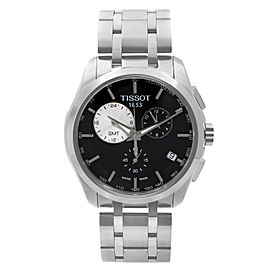 Tissot Couturier GMT Stainless Steel Black Dial Quartz Watch