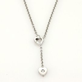 Cartier Mon Amour Diamond 18k White Gold Hearts Lariat Necklace