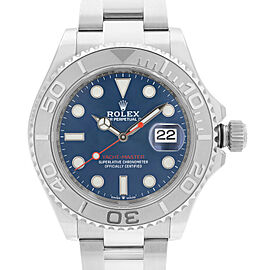 Rolex Yacht-Master 40mm Platinum Steel Blue Dial Automatic Mens Watch