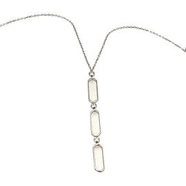 Tiffany & Co. Diamond 18k White Gold 3 Tier Long Dangle Pendant & Chain