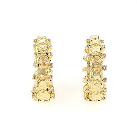 Ilias Lalaounis Rose Cut Diamond 18k Yellow Gold Fancy Oval Hoop Earrings