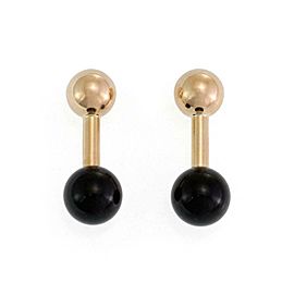 Tiffany & Co. Vintage Onyx 14k Yellow Gold Ball Stud Cufflinks