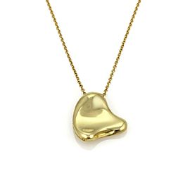 Tiffany & Co. 18k Yellow Gold Full Curved Heart Pendant Necklace