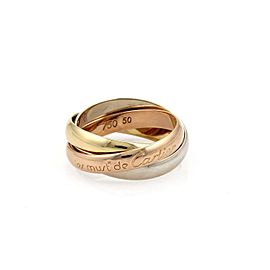 Cartier Trinity 18k Tricolor Gold 3mm Rolling Band Ring Size EU 50-US 5