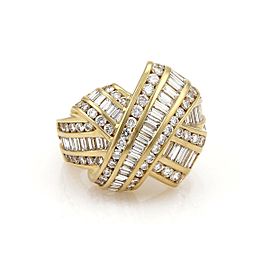 Charles Krypell 4 Carats Diamond X Crossover 18k Yellow Gold Band Ring