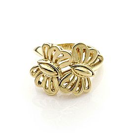 Tiffany & Co.Vintage 18k Yellow Gold 2 Butterfly Ring Size 4.25 Circa 1989