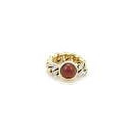 Pomellato 3.18ct Garnet & Diamonds 18k Two Tone Gold Chain Band Ring Size 5