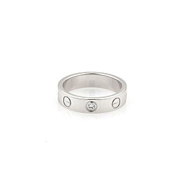 Cartier Mini Love 1 Diamond 18k White Gold 4mm Band Ring Size