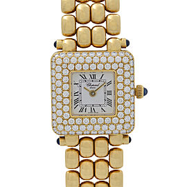 Chopard Happy Sport 18K Yellow Gold Diamond White Dial Ladies Watch 10/6115-23