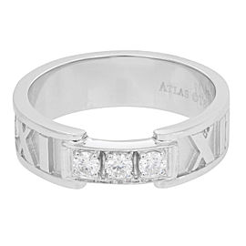 True Atlas 3 Diamond Ring 18K White Gold 0.15cttw Size 5