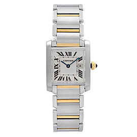 Cartier Tank Francaise 25mm 18K Yellow Gold Steel Quartz Ladies Watch W51012Q4