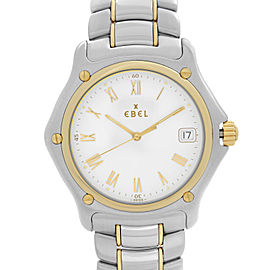 Ebel 1911 18k Yellow Gold Stainless Steel White Dial Quartz Mens Watch 1187916