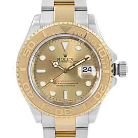 Rolex Yacht-Master 18K Yellow Gold Steel Champagne Dial Automatic Watch