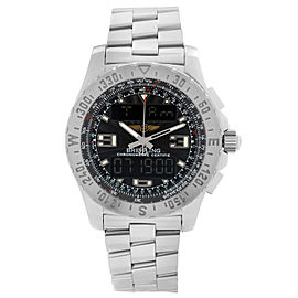 Breitling Airwolf 43mm Chronograph Steel Black Dial Quartz Mens Watch