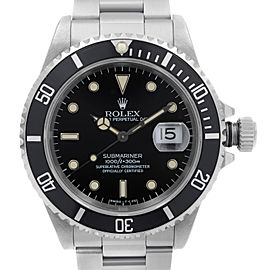 Rolex Submariner Date Holes Steel None Ceramic Black Dial Mens Watch