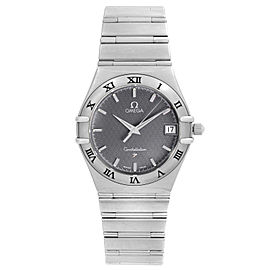 Omega Constellation 33mm Stainless Steel Slate Dial Mens Quartz Watch