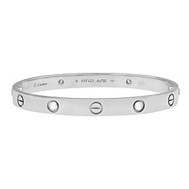 Cartier Love Bracelet 4 Diamond 18K White Gold Size 18