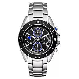 Michael Kors Jetmaster Chronograph Steel Black Dial Mens Quartz Watch MK8462