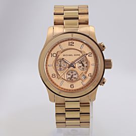 Michael Kors Runway Chronograph Rose Gold-Tone Steel Mens Quartz Watch MK8096