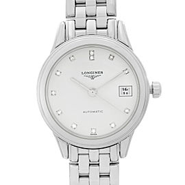 Longines Flagship Steel White Diamond Dial Automatic Ladies Watch L4.274.4.27.6