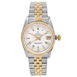 Rolex Datejust 31mm 18k Gold Steel White Dial Automatic Ladies Watch