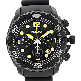 Bulova UHF Sea King 300M Steel Chronograph Black Dial Quartz Mens Watch 98B243