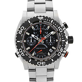 Bulova Precisionist Steel Chronograph Black Dial Quartz Mens Watch 98B212