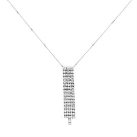 Piero Milano Natural Diamond Drop Pendant Necklace 18K White Gold 1.68cttw