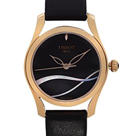 Tissot T-Wave Rose Gold-Tone Steel Black Dial Ladies Watch