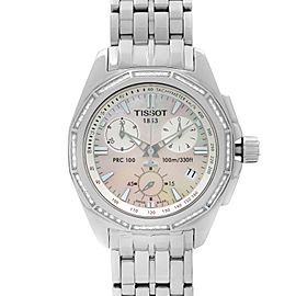 Tissot PRC 100 Diamond Bezel Streel MOP Dial Quart Ladies Watch