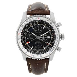 Breitling Navitimer Chronograph GMT Steel Black Dail Automatic Mens Watch