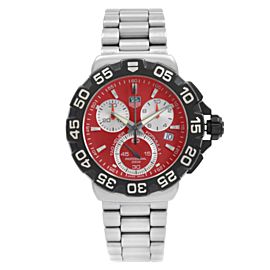 Tag Heuer Formula 1 Chronograph Steel Red Dial Mens Quartz Watch