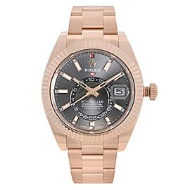 Rolex Sky-Dweller 18K Everose Gold Rhodium Dial Automatic Mens Watch