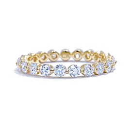 True Shared Single Prong Diamond Eternity Band 14K Yellow Gold 0.75cttw