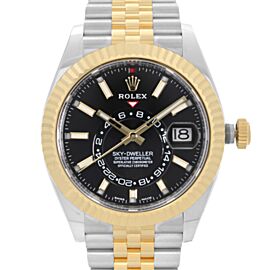 Rolex Sky-Dweller 42mm Steel 18K Yellow Gold Black Dial Automatic Watch