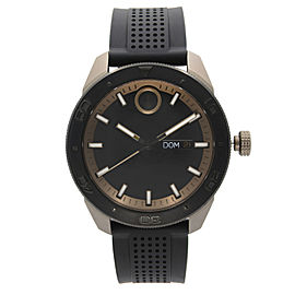 Movado Bold 43mm Steel Day-Date Black Dial Quartz Mens Watch 3600452