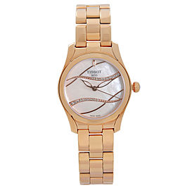 Tissot T-Wave Rose Gold Steel MOP Diamond Dial Ladies Watch