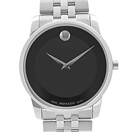 Movado Museum 40mm Steel Black Dial Quartz Mens Watch 0606504