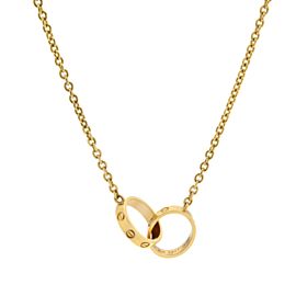 Cartier Love Interlocking Necklace 18K Yellow Gold