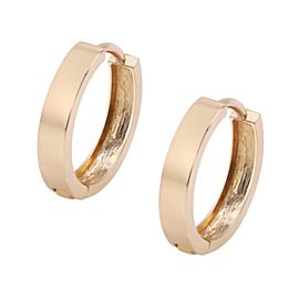 Rachel Koen Solid Small Huggie Earrings 14K Yellow Gold 13mm